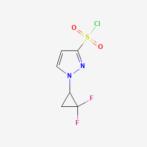 molecular formula C6H5ClF2N2O2S B2407378 1-(2,2-Difluorocyclopropyl)pyrazole-3-sulfonyl chloride CAS No. 2287313-36-2