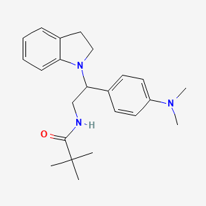 N-(2-(4-(dimethylamino)phenyl)-2-(indolin-1-yl)ethyl)pivalamide