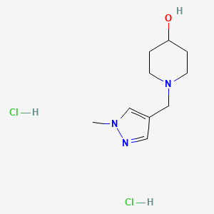 1-((1-methyl-1H-pyrazol-4-yl)methyl)piperidin-4-ol dihydrochloride
