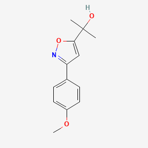 molecular formula C13H15NO3 B2407391 2-[3-(4-Methoxyphenyl)isoxazol-5-yl]propan-2-ol CAS No. 890092-49-6