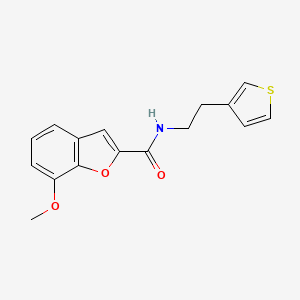 molecular formula C16H15NO3S B2407398 7-methoxy-N-(2-(thiophen-3-yl)ethyl)benzofuran-2-carboxamide CAS No. 1251543-83-5
