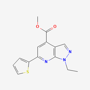 methyl 1-ethyl-6-(thiophen-2-yl)-1H-pyrazolo[3,4-b]pyridine-4-carboxylate