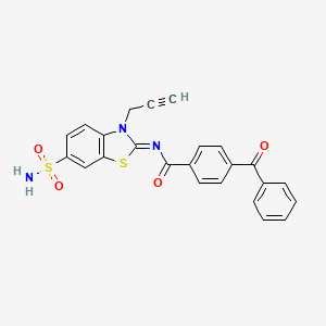 4-benzoyl-N-(3-prop-2-ynyl-6-sulfamoyl-1,3-benzothiazol-2-ylidene)benzamide