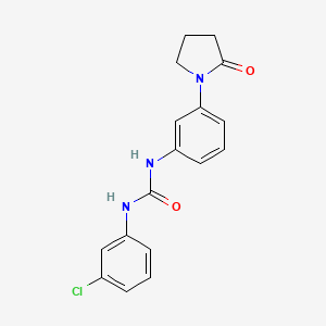 molecular formula C17H16ClN3O2 B2407403 1-(3-氯苯基)-3-(3-(2-氧代吡咯烷-1-基)苯基)脲 CAS No. 922950-79-6