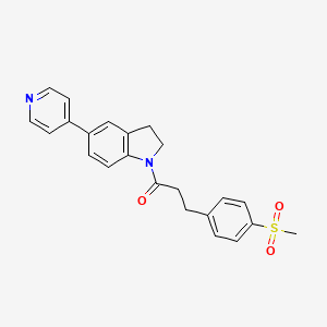 3-(4-(Methylsulfonyl)phenyl)-1-(5-(pyridin-4-yl)indolin-1-yl)propan-1-one