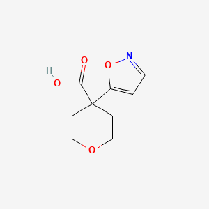 molecular formula C9H11NO4 B2407408 4-(1,2-Oxazol-5-yl)oxane-4-carboxylic acid CAS No. 1779881-69-4