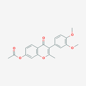 molecular formula C20H18O6 B2407410 3-(3,4-二甲氧基苯基)-2-甲基-4-氧代-4H-色烯-7-基乙酸酯 CAS No. 100064-10-6