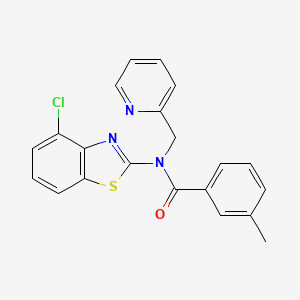 molecular formula C21H16ClN3OS B2407419 N-(4-氯苯并[d]噻唑-2-基)-3-甲基-N-(吡啶-2-基甲基)苯甲酰胺 CAS No. 899964-20-6