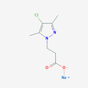 molecular formula C8H10ClN2NaO2 B2407423 sodium 3-(4-chloro-3,5-dimethyl-1H-pyrazol-1-yl)propanoate CAS No. 1185133-24-7