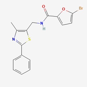 molecular formula C16H13BrN2O2S B2407425 5-bromo-N-((4-methyl-2-phenylthiazol-5-yl)methyl)furan-2-carboxamide CAS No. 1421445-12-6