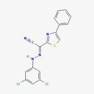 (2E)-N-(3,5-dichloroanilino)-4-phenyl-1,3-thiazole-2-carboximidoyl cyanide