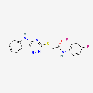 molecular formula C17H11F2N5OS B2407452 N-(2,4-二氟苯基)-2-(5H-[1,2,4]三嗪并[5,6-b]吲哚-3-基硫代)乙酰胺 CAS No. 454458-56-1