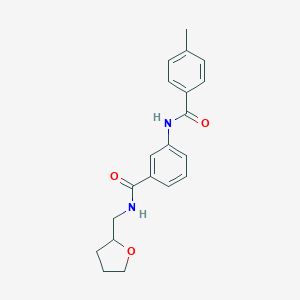 molecular formula C20H22N2O3 B240747 3-[(4-methylbenzoyl)amino]-N-(tetrahydro-2-furanylmethyl)benzamide 