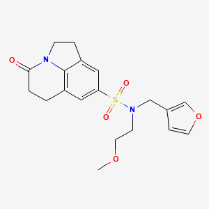 molecular formula C19H22N2O5S B2407479 N-(furan-3-ylmethyl)-N-(2-methoxyethyl)-4-oxo-2,4,5,6-tetrahydro-1H-pyrrolo[3,2,1-ij]quinoline-8-sulfonamide CAS No. 1797762-60-7