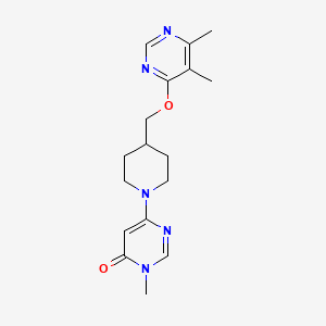 molecular formula C17H23N5O2 B2407489 6-(4-(((5,6-dimethylpyrimidin-4-yl)oxy)methyl)piperidin-1-yl)-3-methylpyrimidin-4(3H)-one CAS No. 2309216-83-7