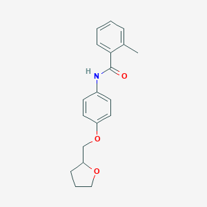 molecular formula C19H21NO3 B240750 2-methyl-N-[4-(tetrahydro-2-furanylmethoxy)phenyl]benzamide 