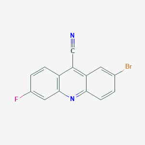 molecular formula C14H6BrFN2 B2407500 2-Bromo-6-fluoroacridine-9-carbonitrile CAS No. 2375008-66-3