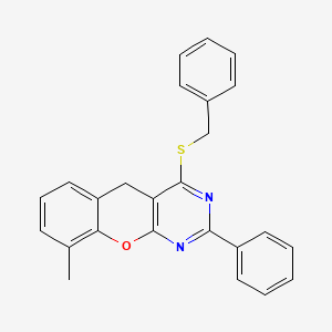 4-(benzylthio)-9-methyl-2-phenyl-5H-chromeno[2,3-d]pyrimidine