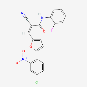 molecular formula C20H11ClIN3O4 B2407506 (Z)-3-(5-(4-chloro-2-nitrophenyl)furan-2-yl)-2-cyano-N-(2-iodophenyl)acrylamide CAS No. 358729-63-2