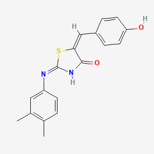 (E)-2-((3,4-dimethylphenyl)amino)-5-(4-hydroxybenzylidene)thiazol-4(5H)-one