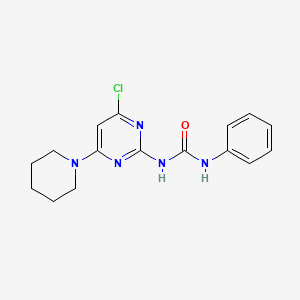 molecular formula C16H18ClN5O B2407509 N-(4-chloro-6-piperidino-2-pyrimidinyl)-N'-phenylurea CAS No. 339017-96-8