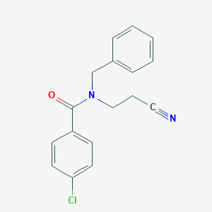 molecular formula C17H15ClN2O B240751 N-benzyl-4-chloro-N-(2-cyanoethyl)benzamide 