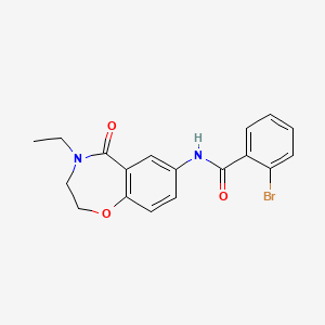 molecular formula C18H17BrN2O3 B2407511 2-bromo-N-(4-etil-5-oxo-2,3,4,5-tetrahidrobenzo[f][1,4]oxazepin-7-il)benzamida CAS No. 922128-58-3