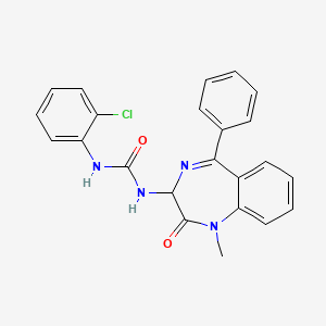 molecular formula C23H19ClN4O2 B2407512 1-(2-氯苯基)-3-(1-甲基-2-氧代-5-苯基-2,3-二氢-1H-1,4-苯并二氮杂卓-3-基)脲 CAS No. 119487-07-9