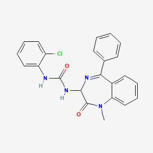 molecular formula C23H19ClN4O2 B2407512 1-(2-chlorophenyl)-3-(1-methyl-2-oxo-5-phenyl-2,3-dihydro-1H-1,4-benzodiazepin-3-yl)urea CAS No. 119487-07-9