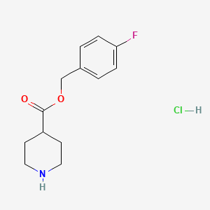 molecular formula C13H17ClFNO2 B2407524 4-氟苄基哌啶-4-羧酸酯盐酸盐 CAS No. 1135234-93-3