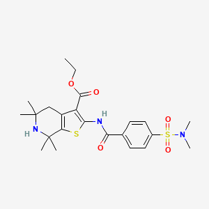Ethyl 2-[[4-(dimethylsulfamoyl)benzoyl]amino]-5,5,7,7-tetramethyl-4,6-dihydrothieno[2,3-c]pyridine-3-carboxylate