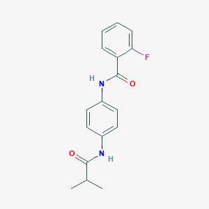 molecular formula C17H17FN2O2 B240753 2-fluoro-N-[4-(isobutyrylamino)phenyl]benzamide 