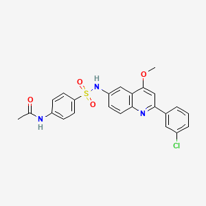 molecular formula C24H20ClN3O4S B2407531 N-(4-{[2-(3-クロロフェニル)-4-メトキシキノリン-6-イル]スルファモイル}フェニル)アセトアミド CAS No. 1189461-64-0