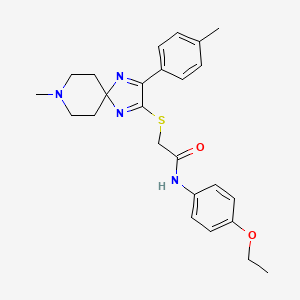 N-(4-ethoxyphenyl)-2-((8-methyl-3-(p-tolyl)-1,4,8-triazaspiro[4.5]deca-1,3-dien-2-yl)thio)acetamide