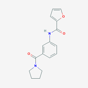 molecular formula C16H16N2O3 B240754 N-[3-(1-pyrrolidinylcarbonyl)phenyl]-2-furamide 