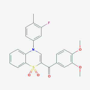 (3,4-dimethoxyphenyl)[4-(3-fluoro-4-methylphenyl)-1,1-dioxido-4H-1,4-benzothiazin-2-yl]methanone