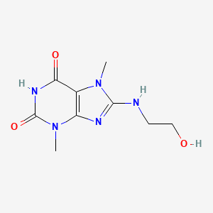 molecular formula C9H13N5O3 B2407546 8-(2-Hydroxy-ethylamino)-3,7-dimethyl-3,7-dihydro-purine-2,6-dione CAS No. 331675-08-2