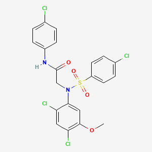 molecular formula C21H16Cl4N2O4S B2407547 N-(4-chlorophenyl)-2-(N-(4-chlorophenylsulfonyl)-2,4-dichloro-5-methoxyphenylamino)acetamide CAS No. 338961-40-3