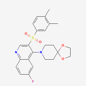 8-(3-((3,4-Dimethylphenyl)sulfonyl)-6-fluoroquinolin-4-yl)-1,4-dioxa-8-azaspiro[4.5]decane