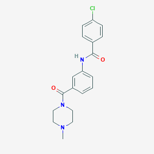 molecular formula C19H20ClN3O2 B240757 4-chloro-N-{3-[(4-methyl-1-piperazinyl)carbonyl]phenyl}benzamide 
