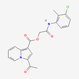 2-((3-Chloro-2-methylphenyl)amino)-2-oxoethyl 3-acetylindolizine-1-carboxylate