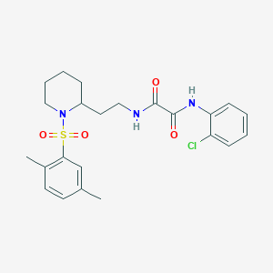 molecular formula C23H28ClN3O4S B2407577 N1-(2-氯苯基)-N2-(2-(1-((2,5-二甲苯基)磺酰基)哌啶-2-基)乙基)草酰胺 CAS No. 898461-39-7