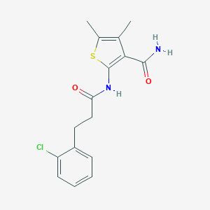 molecular formula C16H17ClN2O2S B240759 2-{[3-(2-Chlorophenyl)propanoyl]amino}-4,5-dimethyl-3-thiophenecarboxamide 