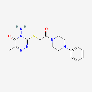 4-Amino-6-methyl-3-[2-oxo-2-(4-phenylpiperazin-1-yl)ethyl]sulfanyl-1,2,4-triazin-5-one