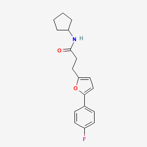 molecular formula C18H20FNO2 B2407596 N-cyclopentyl-3-(5-(4-fluorophenyl)furan-2-yl)propanamide CAS No. 950269-56-4