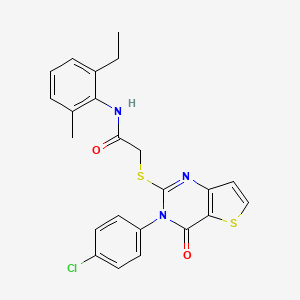 2-{[3-(4-chlorophenyl)-4-oxo-3,4-dihydrothieno[3,2-d]pyrimidin-2-yl]sulfanyl}-N-(2-ethyl-6-methylphenyl)acetamide