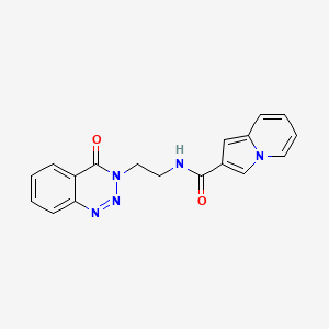 N-(2-(4-oxobenzo[d][1,2,3]triazin-3(4H)-yl)ethyl)indolizine-2-carboxamide