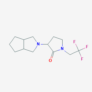 molecular formula C13H19F3N2O B2407602 3-(3,3a,4,5,6,6a-Hexahydro-1H-cyclopenta[c]pyrrol-2-yl)-1-(2,2,2-trifluoroethyl)pyrrolidin-2-one CAS No. 2319010-22-3