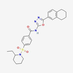 4-((2-ethylpiperidin-1-yl)sulfonyl)-N-(5-(5,6,7,8-tetrahydronaphthalen-2-yl)-1,3,4-oxadiazol-2-yl)benzamide