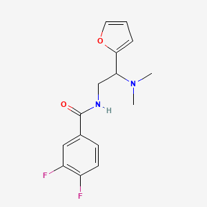 molecular formula C15H16F2N2O2 B2407606 N-(2-(二甲氨基)-2-(呋喃-2-基)乙基)-3,4-二氟苯甲酰胺 CAS No. 1207023-04-8